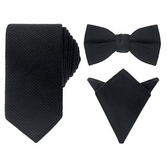 Men's Pocket Square Set Necktie Thick Pre-Tied Bow Ties Sets for Party