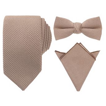 Men's Pocket Square Set Necktie Thick Pre-Tied Bow Ties Sets for Party