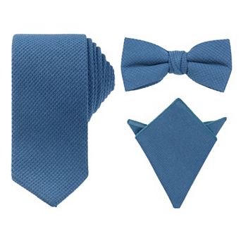 Men's Pocket Square Set Necktie Thick Pre-Tied Bow Ties Sets for Party