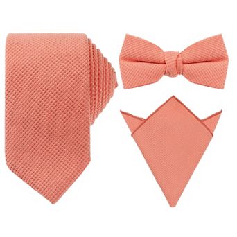 Men's Pocket Square Set Necktie Thick Pre-Tied Bow Ties Sets for Party