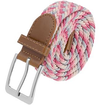 Unisex Braided Stretch Belts Multicolored Elastic Woven Golf Jean Belt Waistband for Women