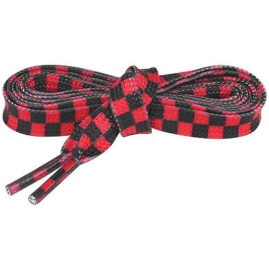 Women's Two Color Checkered Flat Shoelaces for Shoes 1 Pair 47.2"