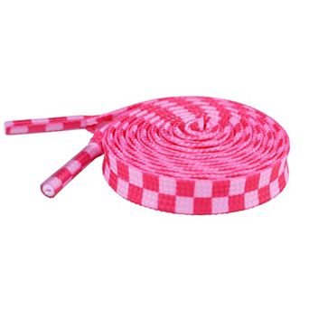 Women's Two Color Checkered Flat Shoelaces for Shoes 1 Pair 47.2"