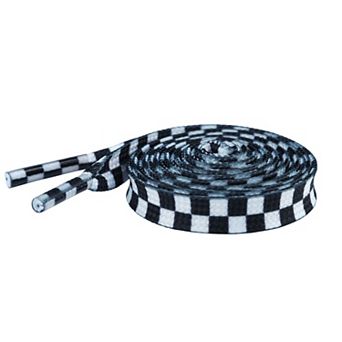 Women's Two Color Checkered Flat Shoelaces for Shoes 1 Pair 47.2"