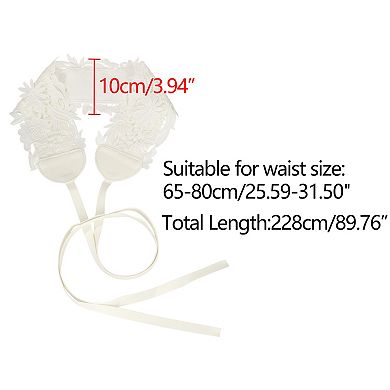 Women's 2Pcs Lace Wide Waist Belt Wrap Around Corset Belts Bowknot for Dresses