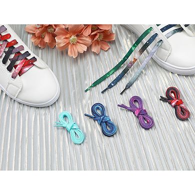 Women's Gradient Cute Shoelaces for Sneakers Tie-Dye Flat Strings 1 Pair 47.2"