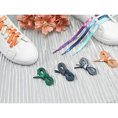 Women's Gradient Cute Shoelaces for Sneakers Tie-Dye Flat Strings 1 Pair 47.2"