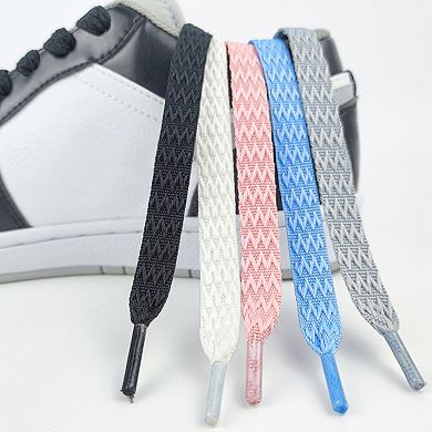 2 Pairs Flat Fat Shoe Laces 0.51'' Wide for Hiking Shoes