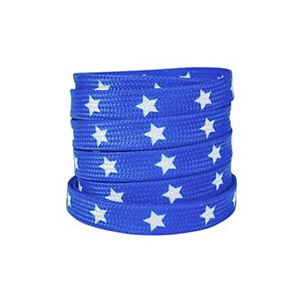 Women's Flat Shoelaces Colored Star Patterned Printed for Sneakers 47.2"