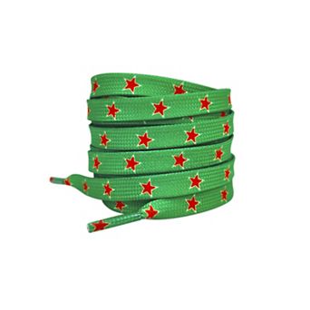 Women's Flat Shoelaces Colored Star Patterned Printed for Sneakers 47.2"