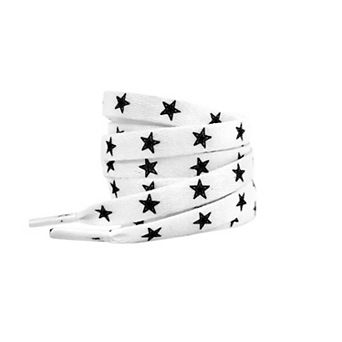 Women's Flat Shoelaces Colored Star Patterned Printed for Sneakers 47.2"