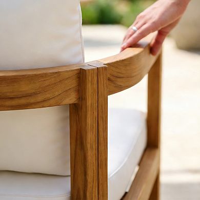 SUNSITT 7-Piece Outdoor Patio Dining Set, 59" - 79" Acacia Wood Expandable Table Set & 6 Chairs