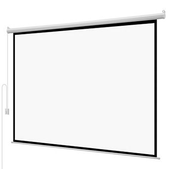 Motorized Projector Screen Knitted Fabric Wall Mount Indoor Outdoor Viewing