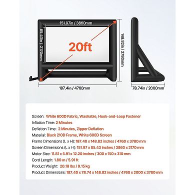 Outdoor Projector Screen for Movies Parties Weddings and Camping