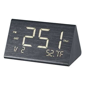LED Digital Alarm Clock with 12/24-Hour Display, Temperature, Dual Alarms