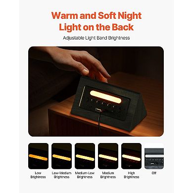 LED Digital Alarm Clock with 12/24-Hour Display, Temperature, Dual Alarms