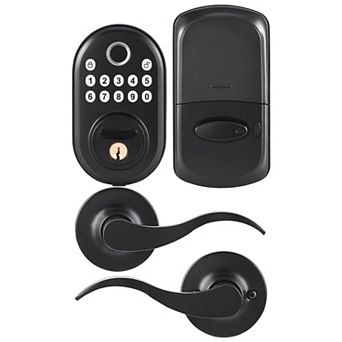 Keyless Entry Door Lock with Fingerprint, Password, and Key Unlock