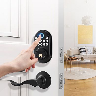 Keyless Entry Door Lock with Fingerprint, Password, and Key Unlock