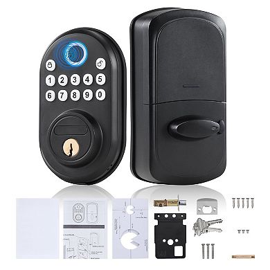 Keyless Door Lock for Home, Fingerprint, Password, and Manual Lock Options