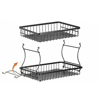 Metal 2 Tier Countertop Fruit Basket Storage Stand
