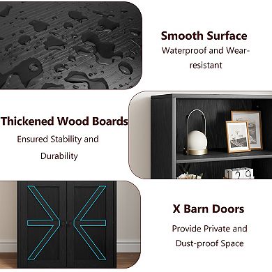 71.4" Tall Farmhouse Bookcase with 6 Tiers