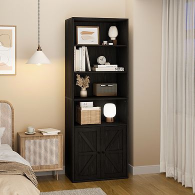 71.4" Tall Farmhouse Bookcase with 6 Tiers