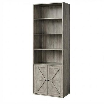 71.4" Tall Farmhouse Bookcase with 6 tier