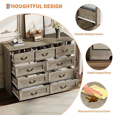Dresser for Bedroom with 9 Drawers
