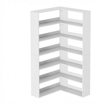 6 tier Tall Wooden Corner Bookshelf