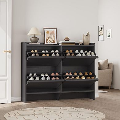 Horizontal 4-Drawer Shoe Cabinet