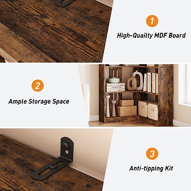 L-Shaped Corner Bookcase 72.8"