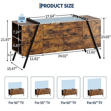 TV Stand with Storage Drawers for 47 Inch TVs
