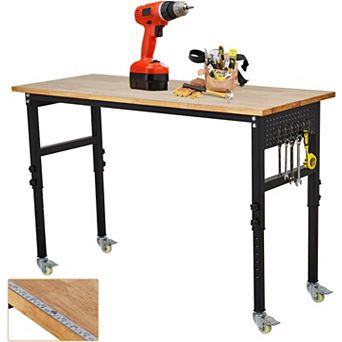 48-Inch Lift Tool Table With Sockets, Graduated Hanging Board And Hooks