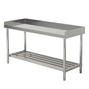 48x24*34Inch Stainless Steel Office Table-3-Side Baffle