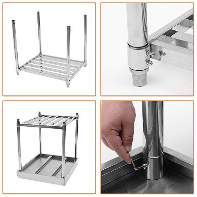 48x24*34Inch Stainless Steel Office Table-3-Side Baffle