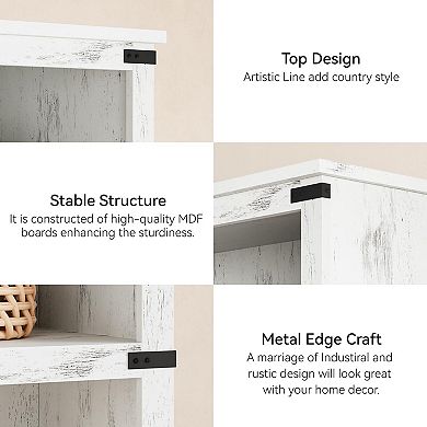 31.4" Wide 3 Tier Bookcase with Storage