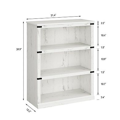 31.4" Wide 3 Tier Bookcase with Storage