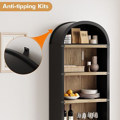 5 Shelf Arched Bookcase