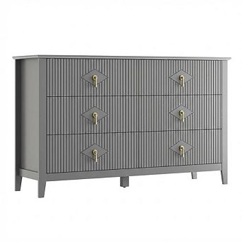 6 Drawer Fluted Dresser Wave Design