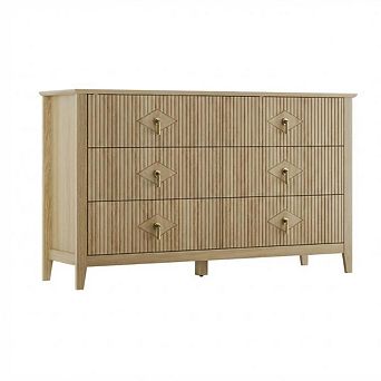 6 Drawer Fluted Dresser Wave Design