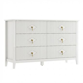 6 Drawer Fluted Dresser Wave Design