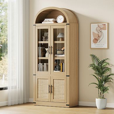 72" Tall Arched Bookcase