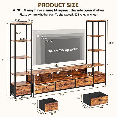 Fabric Drawer Combination TV Cabinet