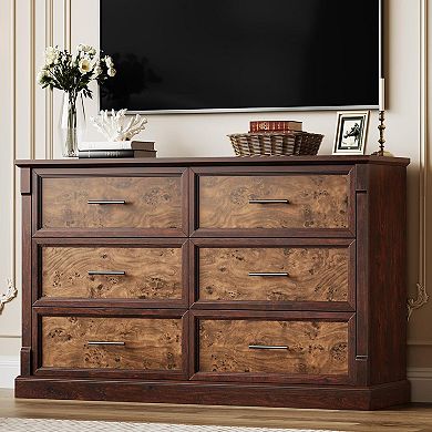 Brown 6 Drawer Dresser for Bedroom