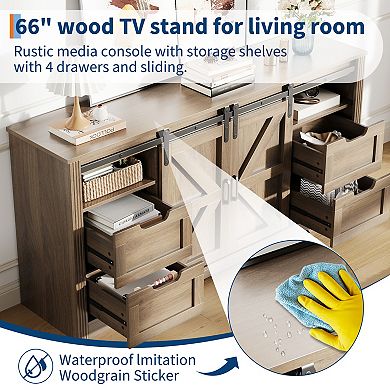 Rustic TV Console for 70-Inch Televisions