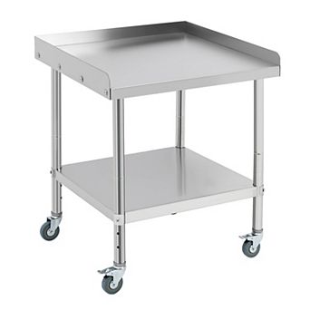 28"X24"x30" Stainless Steel Grill Stand Table With Casters - Removable Baffle