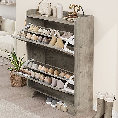 Shoe Storage Cabinet with 2 Flip Drawers