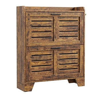 Shoe Storage Cabinet with 2 Flip Drawers