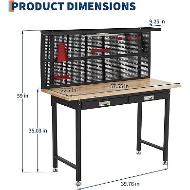60-Inch Heavy-Duty Garage Workbench