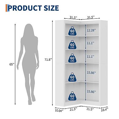 5-Tier Corner Bookshelf